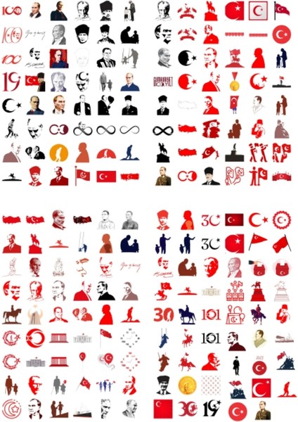 Üçlü Fırsat Seti 12 Sayfa 1040 Adet Sticker Alfabe Öğretmen Sticker Atatürk Etiket Seti fiyatları