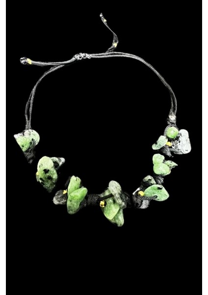 Doğal Taş Zümrüt El Yapımı Asansör Kilit Sistemi Bileklik