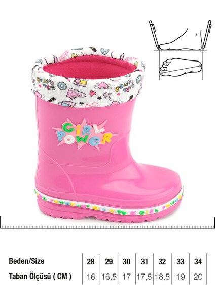 Kışlık Kız Çocuk Su Geçirmez Içi Sıcak Astarlı Yağmur Çizme fiyatları