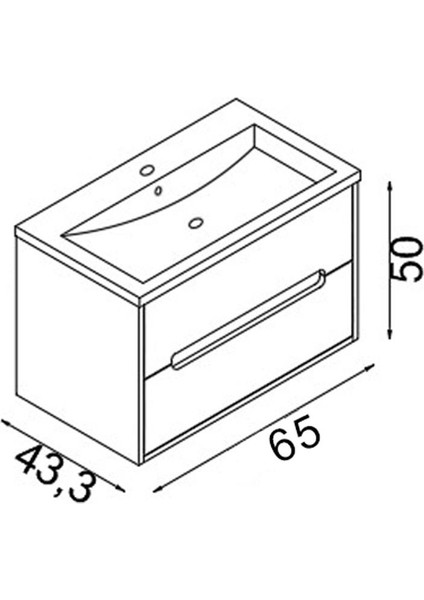 Teta Home Madrid 65 cm Mdf Banyo Lavabolu Alt Dolap