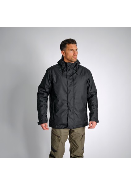 Solognac Erkek Su Geçirmez Kışlık Mont -10 °C - Siyah - Avcılık ve Doğa Gözlemi - 100