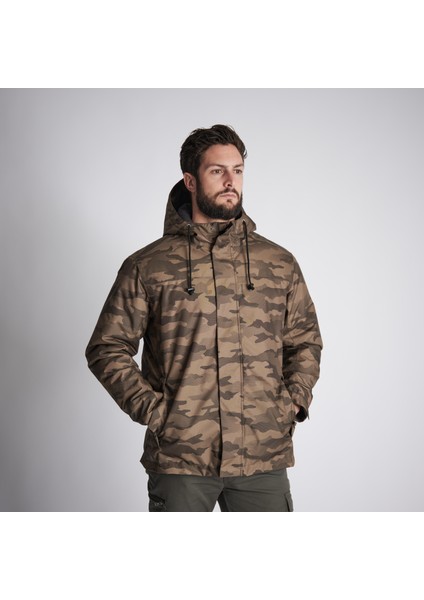 Solognac Erkek Kamuflaj Su Geçirmez Kışlık Mont -10 °C - Avcılık ve Doğa Gözlemi - 100