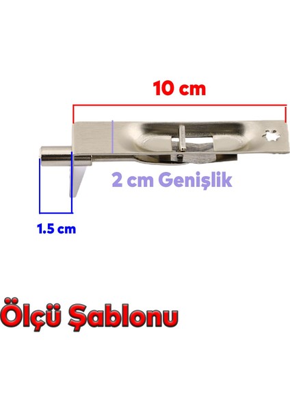 Gömmeli Itmeli Paslanmaz Sürgü Kilidi Kapı Pencere Sürgüsü 10 cm Saten Kilit