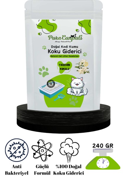 Kedi Kumu Koku Giderici - Kötü Kokuları Giderir - Doğal Koku Giderici - Yasemin Kokulu 240 Gr.