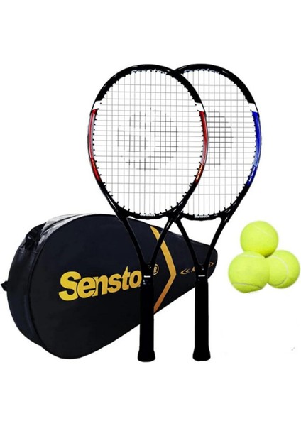 27INÇ Yetişkin Tenis Raketi "2 Adet" ve "3 Adet" Tenis Topu, Deluxe Tenis Çantası