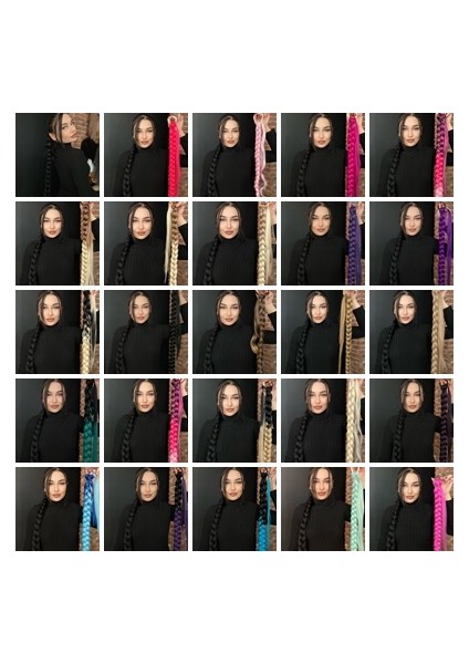 Uzun Örgülü Dipten Lastikle Bağlamalı At Kuyruğu. fiyatları