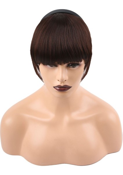 Taçlı Fiber Sentetik Perçem - Koyu Kahve