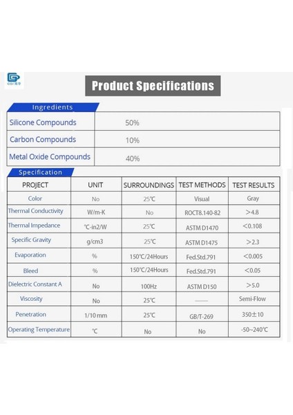 Termal Macun 1 gr Yüksek Performans 4.8 W/mk