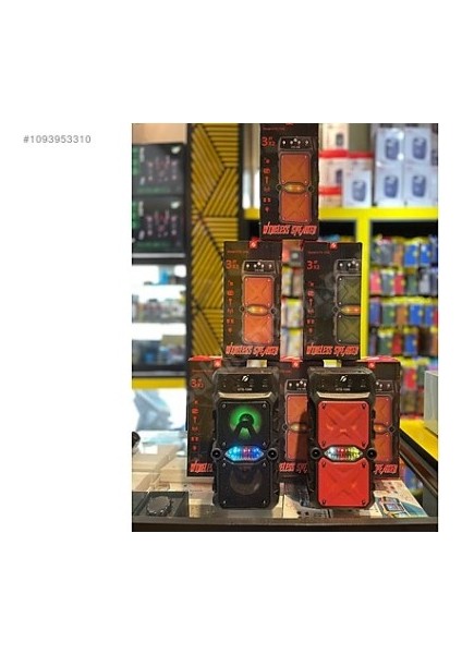 KTS-1096 Taşınabilir Kablosuz Bluetooth Hoparlör-Karaoke Hoparlör 3 Inç x 2 LED Işık fiyatları