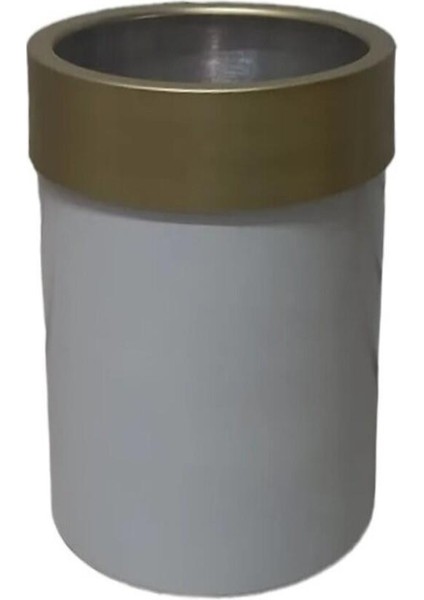Gold Kemerli Beyaz Darbuka Saksı 40×30