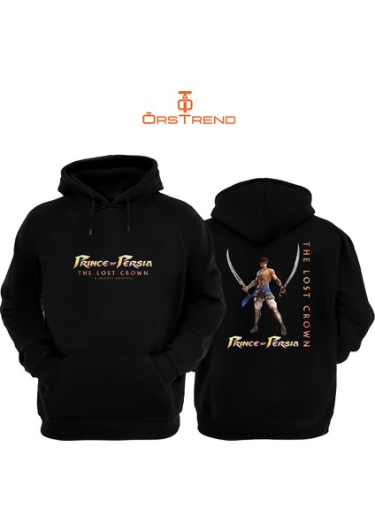 Prince Of Persia The Lost Crown Baskılı 3 Iplik Unisex Siyah Kapişonlu Sweatshirt