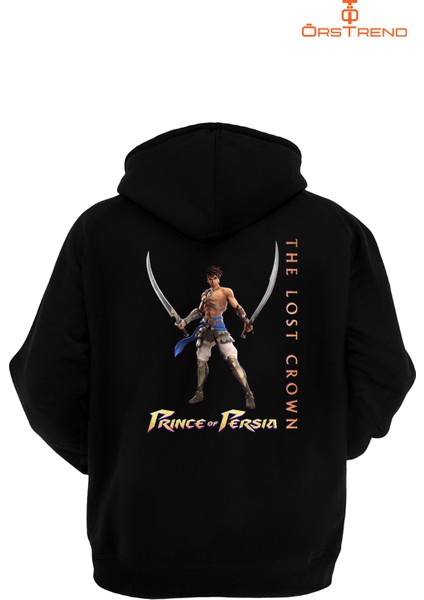 Prince Of Persia The Lost Crown Baskılı 3 Iplik Unisex Siyah Kapişonlu Sweatshirt