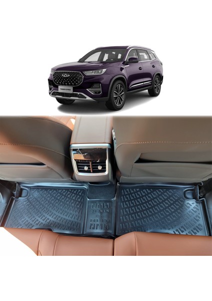 Chery Tiggo 8 Pro Luxury Paket 3 Sıra 3D Havuzlu Paspas 2023-SONRASI