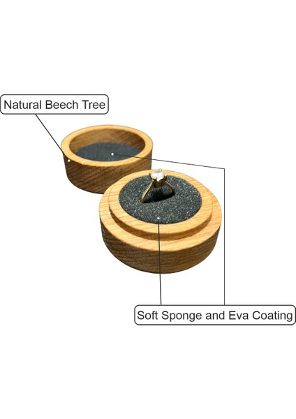 Ahşap Yüzük Kutusu | Evlenme Teklifi Nişan Düğün Yüzük Kutusu | Alyans, Tektaş, Pırlanta Kutusu T003