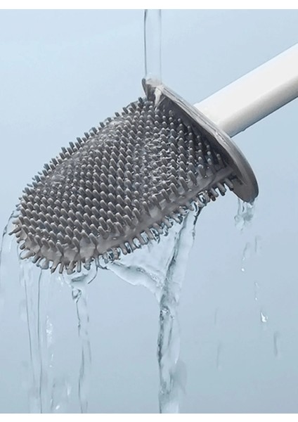Toilet Bükülebilir Pratik Silikon Wc Klozet Fırçası-Beyaz
