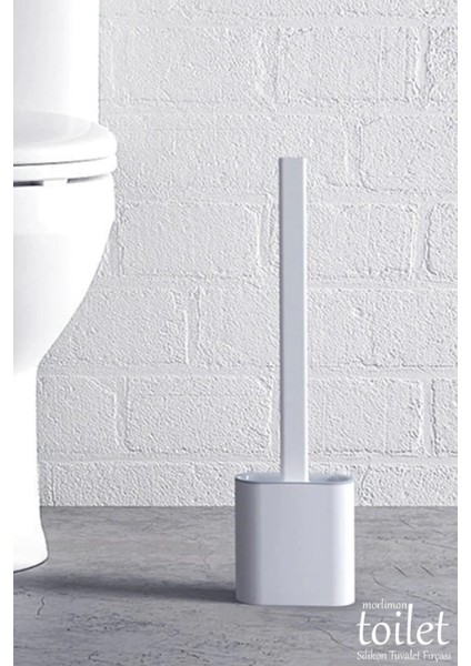 Toilet Bükülebilir Pratik Silikon Wc Klozet Fırçası-Beyaz