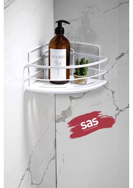 Yapışkanlı Ömür Boyu Paslanmaz Kristal Ayarlanabilir Raf Banyo Düzenleyici Şampuanlık LK-01 BB