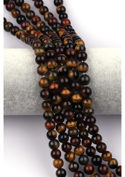 Kaplan Gözü Doğal Taş Dizi 8 mm Küre Kesim