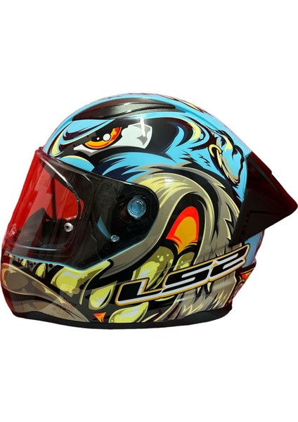 Rapıd 2 Race Neo Mavi-Mor Kask+Spoiler