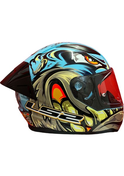 Rapıd 2 Race Neo Mavi-Mor Kask+Spoiler