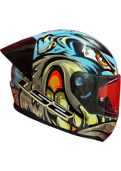 Rapıd 2 Race Neo Mavi-Mor Kask+Spoiler