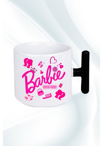 Enter Mode Barbie Baskılı T Saplı Kupa Bardak Porselen Çay Kahve Fincanı