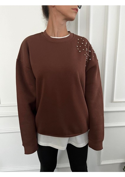 Zr Kahverengi Taşlı Sweat fiyatları