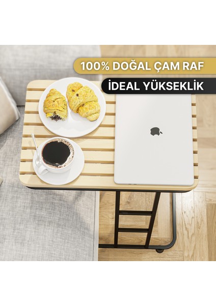 Yan Sehpa Ahşap Masa Modern Masif Orta Sehpa Koltuk Sehpası Zigon Sehpa Kahve Koltuk Tepsisi