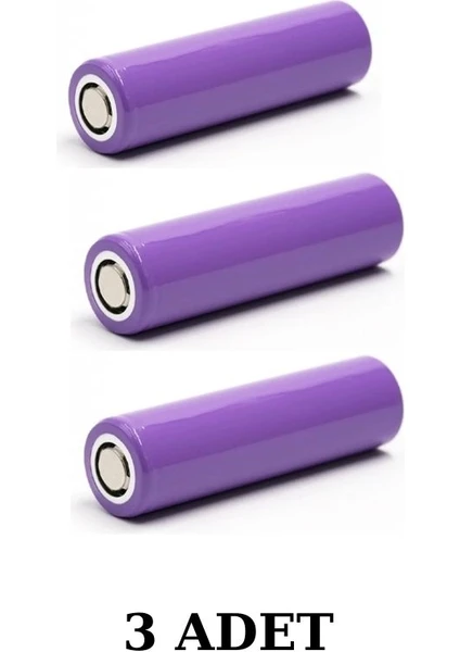 3 Adet 3.7V Şarjlı 18650 Lityum Pil 1200 mah  34 gr Şarj Edilebilir Li-Ion Pil 1200  mah  3'lü