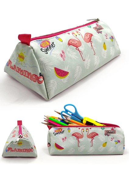 Kalem Kutusu Flamingo Kuğu Üçgen Kalemkutu Jumbo Vegan Deri Kalemlik
