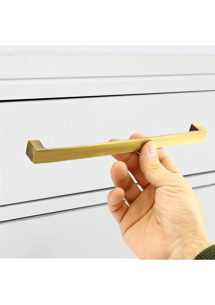 Bihter (224 mm - 22.4 cm) Antik Sarı Metal Mobilya Mutfak Dolabı Çekmece Dolap Kapak Kulpu Kulbu Kulpları