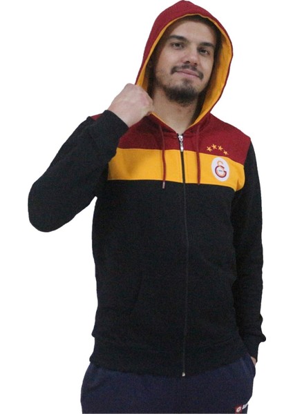 Lisanslı Fermuarlı Siyah Unisex Sweatshirt