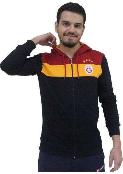 Lisanslı Fermuarlı Siyah Unisex Sweatshirt