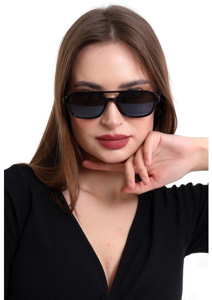 Unisex Siyah Vintage Kemik Güneş Gözlüğü