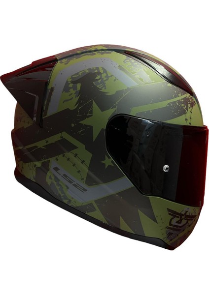 Rapıd 2 Race Thunder Bırds Uyumlu Mat Yeşil-Siyah-Gri Kask+Spoiler Set fırsatları