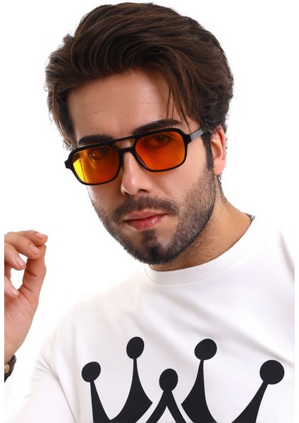 Unisex Turuncu Vintage Kemik Güneş Gözlüğü modelleri