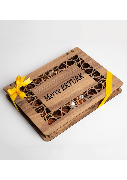 Kişiye Özel Ahşap Kutuda 30'lu Hediyelik Çikolata Draje indirimleri