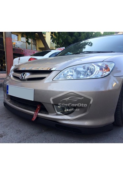 Honda Civic Vtec2 2001-2006 Uyumlu Üniversal Laguna Lip Esnek Ön Lip 2 Parça Tampon Altı Dil Karlık Ön Ek