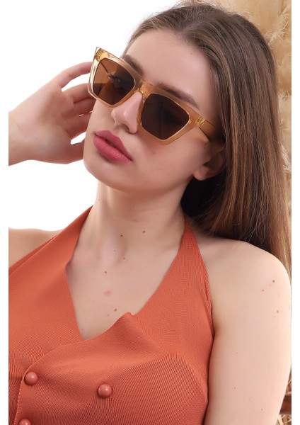 Kadın Bal Rengi Cat Eye Güneş Gözlüğü modelleri