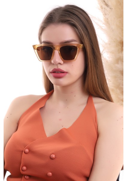 Kadın Bal Rengi Cat Eye Güneş Gözlüğü indirimleri