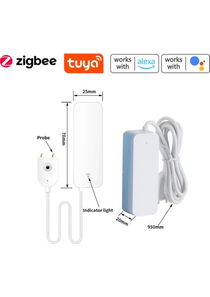 Zigbee Su Baskını Sensörü - Tuya, eWelink, Home Assisant, Zigbee2MQTT, ZHA Destekli Su Algılama Sensörü modelleri
