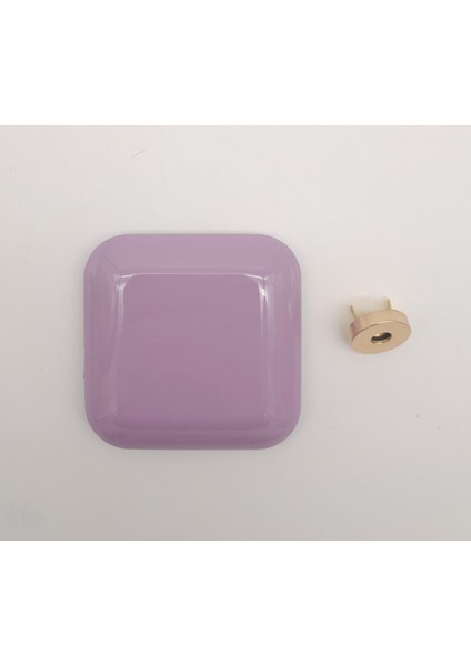 7 cm Kare Akrilikli Lila Renk Light Gold Mıknatıslı Kilit
