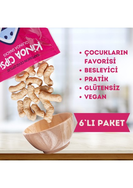 Kinoa Cipsi Glutensiz Vegan Sağlıklı Atıştırmalık 6 Adet x 35 gr