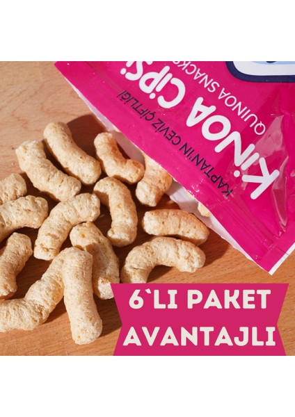 Kinoa Cipsi Glutensiz Vegan Sağlıklı Atıştırmalık 6 Adet x 35 gr