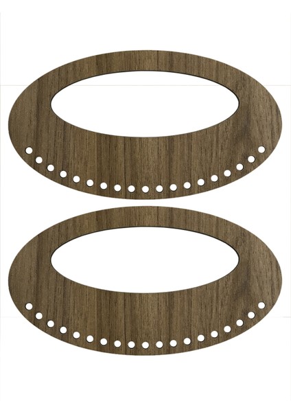 Ahşap Elips Çanta Sapı Kayın Mdf 3mm 20X11CM Çanta Kulp