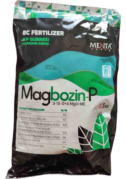 Magbozin-P Np 1 kg Zeytin Ceviz Tüm Meyve Sebzeler İçin Çiçek Tutturucu Meyve Koruyucu Yaprak Gübresi