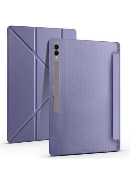 Galaxy Tab S9 Ultra Kılıf Tri Folding Kalem Bölmeli Standlı Kılıf