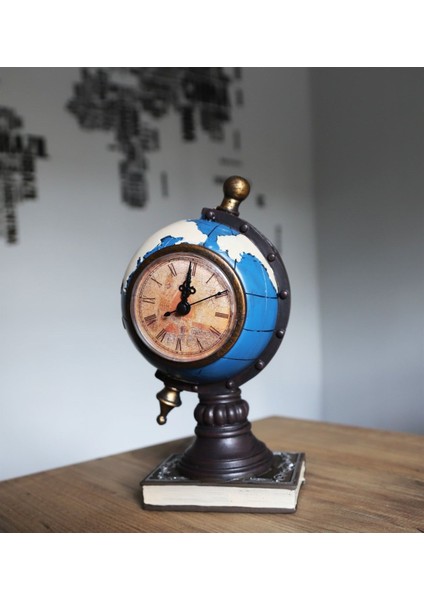 Dünya Küre Masa Saati Dekoratif Biblo modelleri