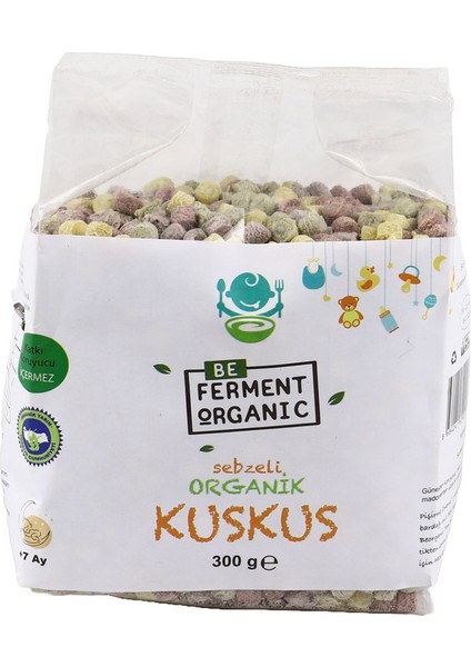 Organik Karışık Sebzeli Tam Buğday Bebek Kuskus 300 gr 7 Ay