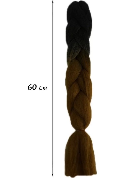 Iki Renk Ombreli Afrika Zenci Örgüsü Box Braid Sentetik Saç 60cm 100gr